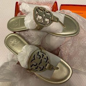 Tory Burch Miller sandal sparkle gold